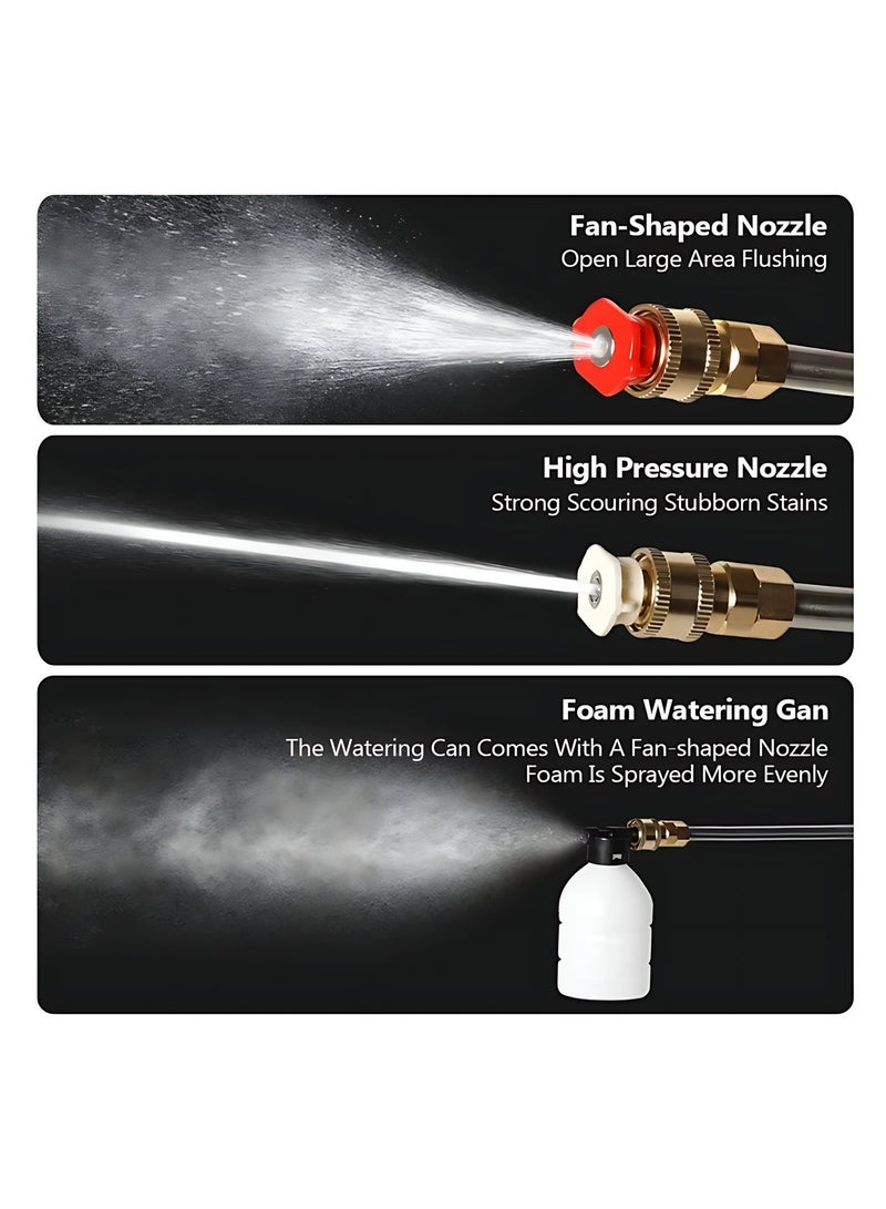 Cordless High Pressure Car Wash Gun, Rechargeable Portable Power Washer with Hose & Multi-Nozzle Spray, for Car, Bike, Patio, Garden & Outdoor Cleaning - Image 3